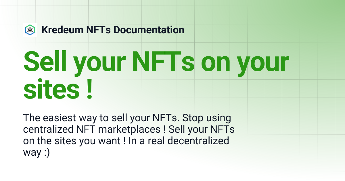Sell your NFTs on your sites ! | Kredeum NFTs Documentation